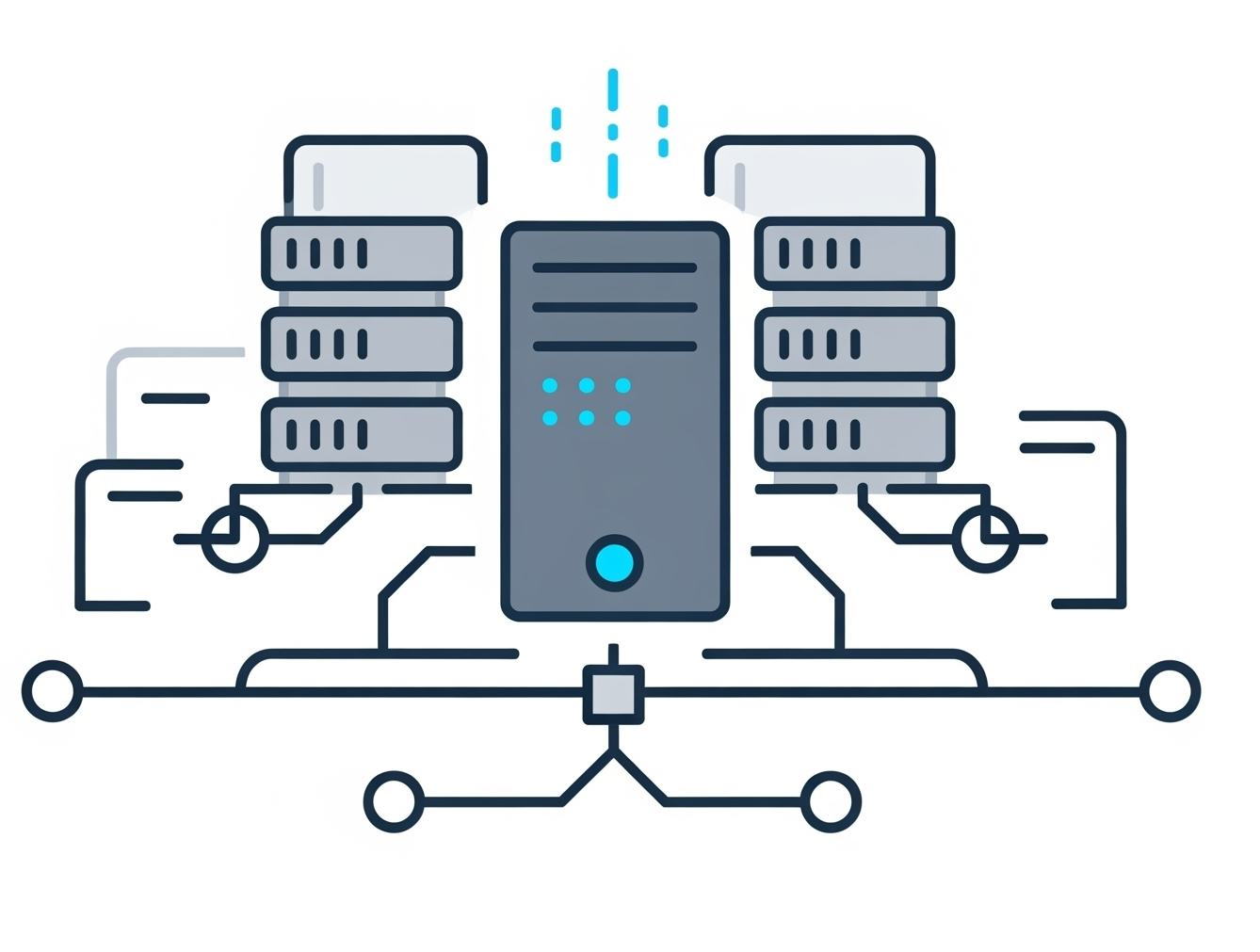 Illustration of old server being decommissioned